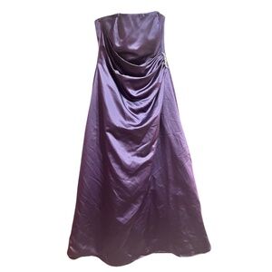 Purple strapless gown